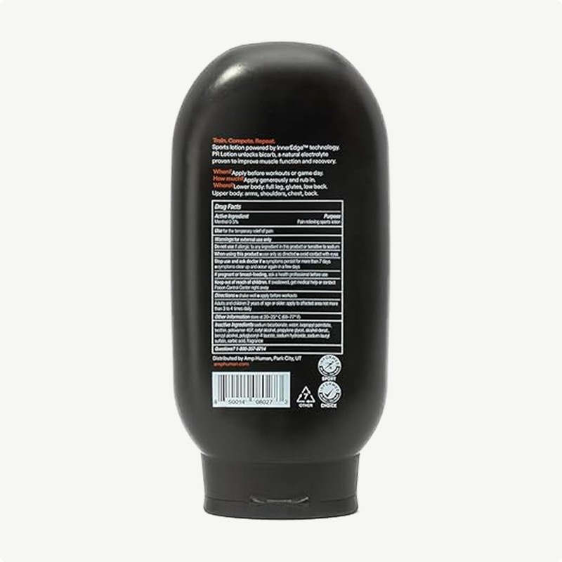Amp Human PR Lotion, Performance & Recovery Bicarb Sports Lotion,