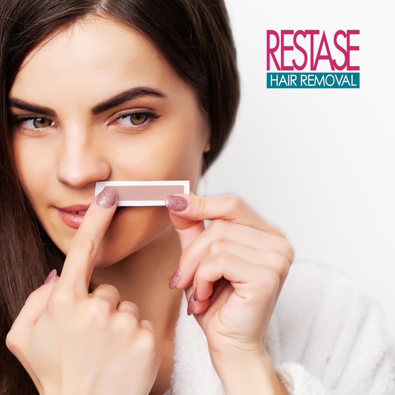 RESTASE | Strisce Depilatorie Viso, 20 pz + 2 Salviette,