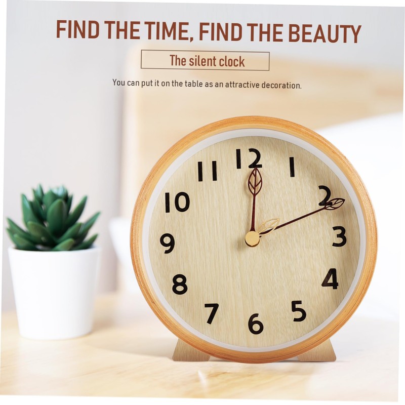 Ipetboom 1Set Decorative Desktop Clock Simple Style Silent Clock Elegant