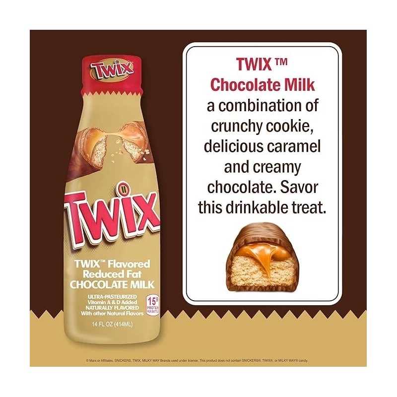 TWIX Chocolate Milk – 14 oz Bottles (Pack of 12)