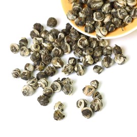 GOARTEA 100g / 3.5oz Nonpareil Supreme Jasmine Pearls Tea Jasmine Tea Loose Leaf Jasmine Green Tea Chinese Jasmine Dragon Pearls Tea