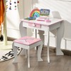 MAT EXPERT Kids Vanity Set with Stool & Mirror, Toddler