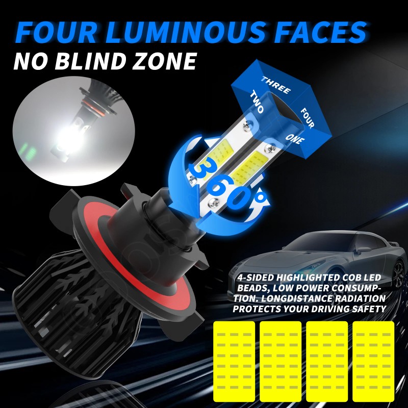 AUIMSOCO For Jeep Gladiator 2020-2023 4X White LED Headlights Hi/Lo