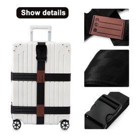 3-in-1 Luggage Straps| Suitcase Strap, Luggage Strap, Luggage Belt Strap, Luggage Straps for Suitcases TSA Approved, Bag Straps for Luggage,Suitcase Belt Strap. Wraps and Buckle Straps (Black 3-1)