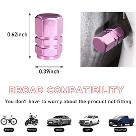 Ohleats 12 PCS Car Tire Valve Stem Caps, Leakproof Tire Air Cap with O Rubber Seal, Aluminium Wheel Valve Dust Cover for SUV Truck Motorcycle Bike, Universal Car Accessories (Pink)
