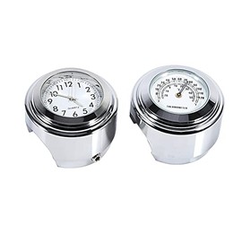 ZJchao Relojes para Moto,Indicadores de Temperatura y Reloj dial 7/8" 1" Motocicleta Manillar Temp