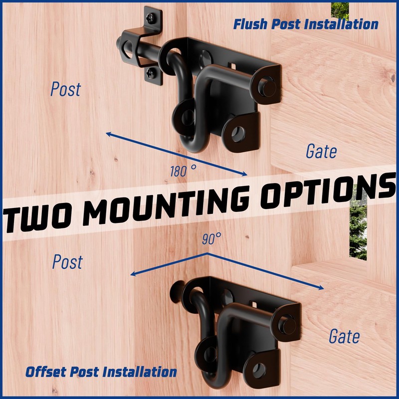 TRIPLE DEER Heavy Duty Sliding Bolt Gate Latch with Padlock