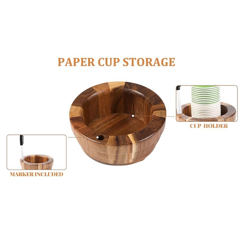 Wooden Cup Holder for Plastic Cups – Disposable Cup Dispenser