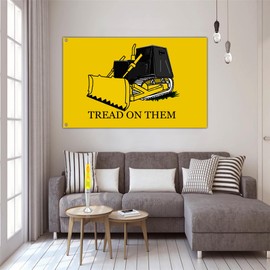 Aroxtms Tread On Them Killdozer Flag 3x5 Funny Flags for Room Guys Teen Girls College Dorm Bedroom Meme Flag Tapestry Man Cave Wall Art Decor Indoor Outdoor Home House Decoration Banner