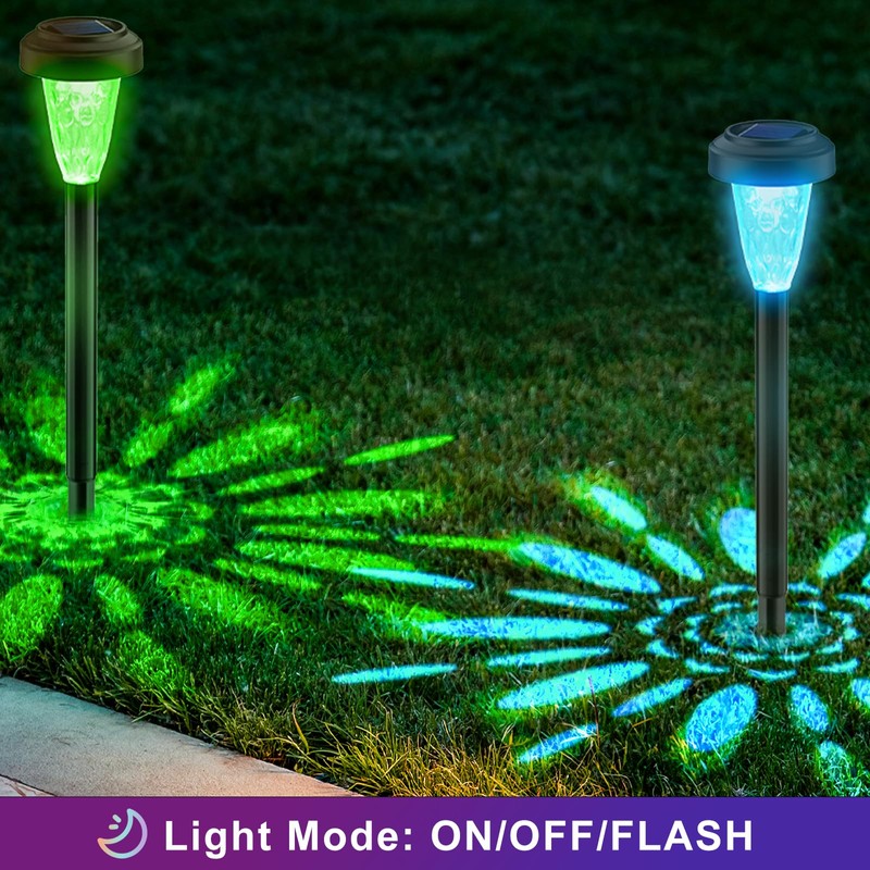 FIFlying 8 x RGB Solar Lights for Outdoor Use