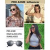 Pro Acme Glass Round Sunglasses for Women Men, Metal Frame