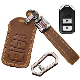 LETINGFAR Key Case for Honda, Smart Key Case, Key Cover, 2 Buttons, Designed for HG Honda, Compatible with Vezel, New Freed, Hybrid, Freed+, and New Fit Keychains, etc, Braun
