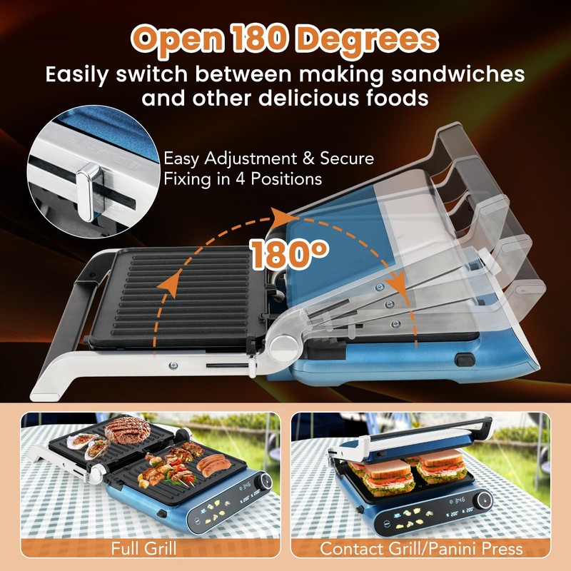 Giantex Panini Press Sandwich Maker, Electric Indoor Grill with 2