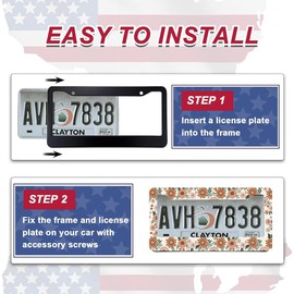2pcs Vintage Sunflowers Floral License Plate Frame for Women,Inspirational Sunflowers car Decorative tag Frames Girly,Retro Botanical License Plate Cover Holder for Vehicle with car Keychain tag