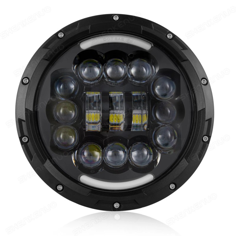 SHENKENUO For Hummer H2 2003-2009 Pair 7" inch Round LED