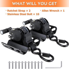 2PCS Retractable Ratchet Straps for 2015-2025 Ford F150 & Raptor, 10 Ft Super Duty Truck Self Retracting Tie Down Anchor Auto Ratchet Straps Replacement for F-150/F250/F350/F450/F550 Bed Accessories