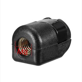 TOOMYAUTO 4pcs M8 Female Thread Gas Strut Connector Jiont Nylon End Fittings fit for 10MM Ball Socket, Straight Detachable Shock Lift Jiont Connector (Black)