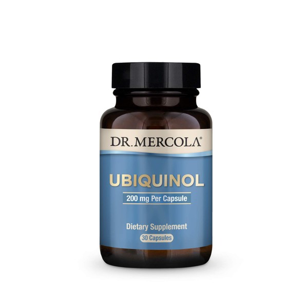 Dr. Mercola, Ubiquinol Dietary Supplement, 200 mg, 30 Servings (30 Capsules), Supports Overall Health and Wellness, Non GMO, Soy Free, Gluten Free