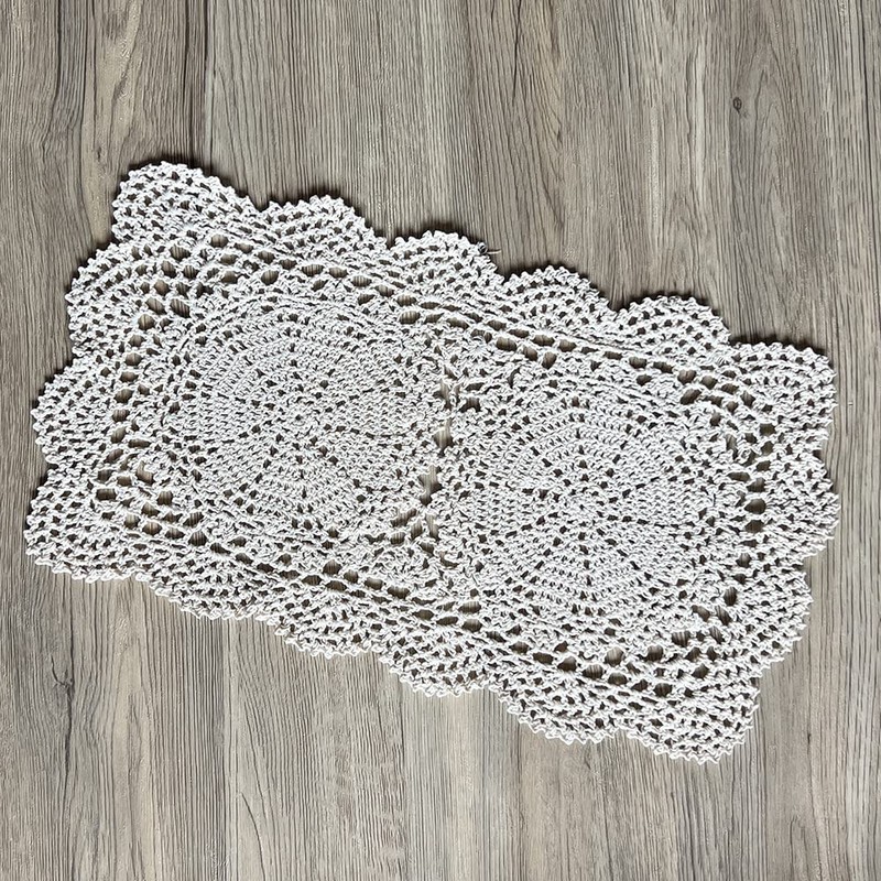 Phantomon Lace Doilies Handmade Crochet Placemats Cotton Doilies Cloth Lace,