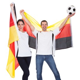 Dyanatic 3x5ft International Country Flags - Vivid Color and UV Fade Resistant - Canvas Header and Double Stitched - National Flags Polyester with Brass Grommet 90x150cm (Germany)