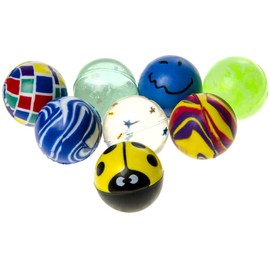 Schnooridoo 10x Flummi Frost Lachgesicht Neon Bunte gemischt 27mm Dopsball Gummiball Katzenball Spingball (bunt gemischt)