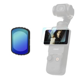 Yaticrab Magnetic Black Diffusion 1/4 Filter for DJI Osmo Pocket 3, Polarizing Diffusion Lens for Cinematic Blending, Anti-Glare Optical Glass with Screen Protector & Cleaning Kit