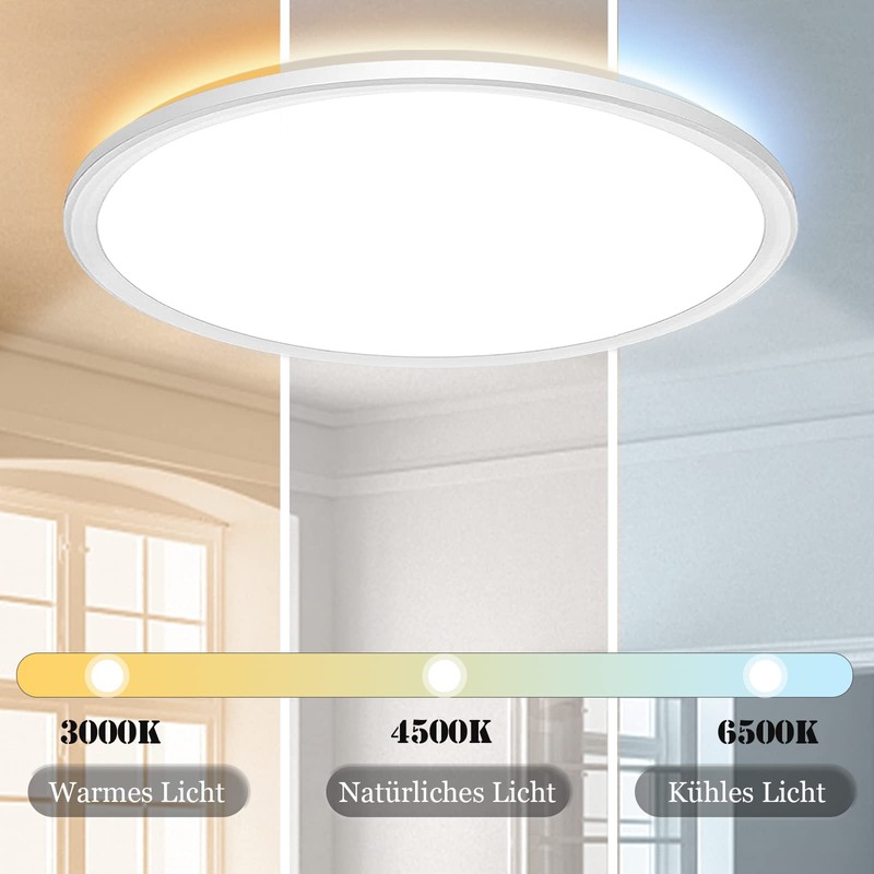 Wholede 24 W 3000-6500 K LED Ceiling Light Flat Ceiling