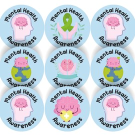 144 Mental Health Awareness 30mm Stickers for Nurses, School Teachers and Parents