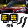 Wsays 2PCS LED Amber Light Pods & Ditch Hood Hinge