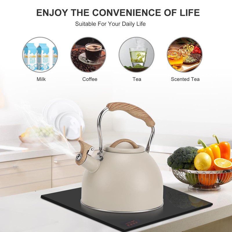 Tea Kettle, Vegoran 100 OZ / 3 Liter Whistling Tea
