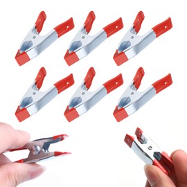 Coated Steel Spring Pliers - Set of 6 (2 Inches) with Scratch-Resistant Rubber Ends - Perfect for DIY, Tarpaulins and Precision Work (6 x 5 cm)