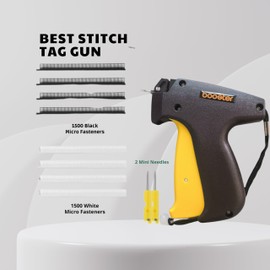 Generic Stitch Gun for Clothes, Fine Stitch Mini Stitch Gun for Clothes,Stitchy Quick Clothing Fixer, Tagging Gun with Quick Stitch with 2 Needles,1500 Black & 1500 White Micro Fasteners, Large
