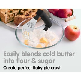 PASTRY QUEEN Pastry Cutter Tool - Heavy Duty Stainless Steel Pastry Blender for Baking, Comfortable Handle, Dishwasher Safe, Create Perfectly Flaky Pie Crust Dough & Biscuits - Blue