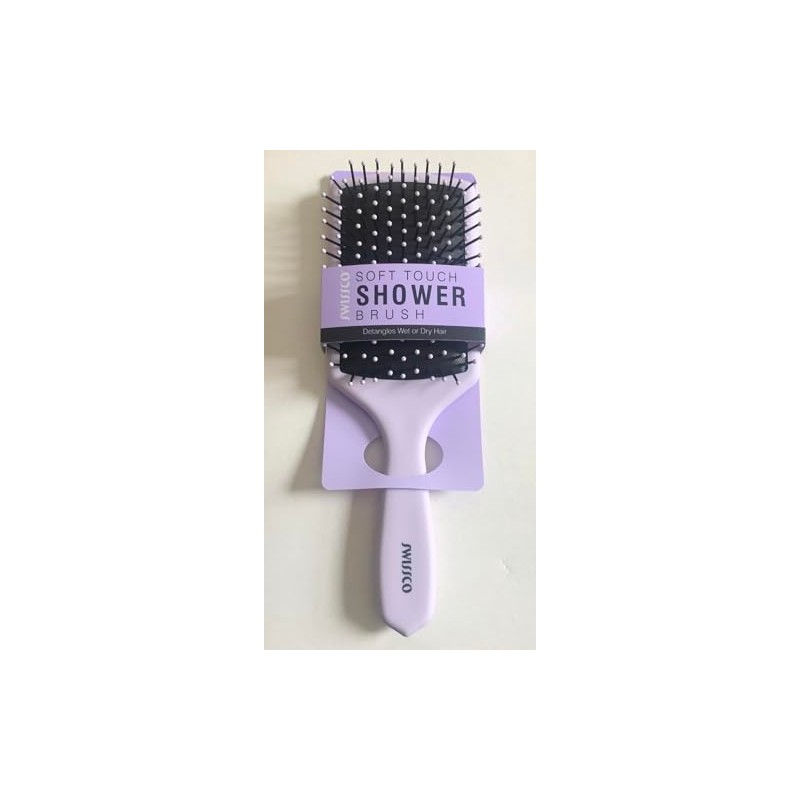 Swissco Soft Touch Paddle Shower Hair Brush (Light Purple)