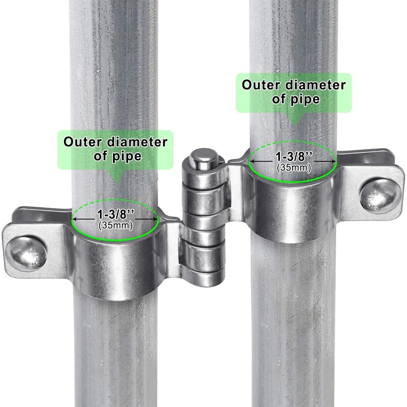 Insaga 1-3/8'' Chain Link Fence Gate Post Hinge Kit, Thick
