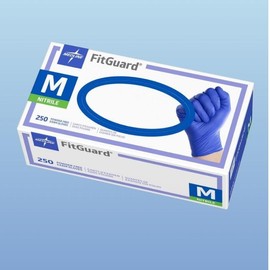 Medline FitGuard Prime Nitrile Exam Gloves, Disposable Gloves, Dark Blue, 250 Count Rubber Box Cleaning Personal - size: medium