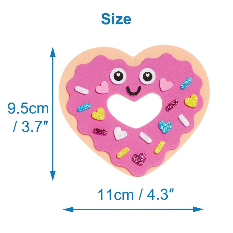 Baker Ross FX122 Love Heart Doughnut Magnet Kits - Pack