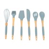 Silicone Cooking Utensils 6 Piece Silicone Utensil Set Durable Wooden