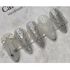 Ribbon Snowflake Glitter Nail Handmade Nail Tip - Oval / 리본 눈꽃 글리터네일 수제네일팁 - 오벌