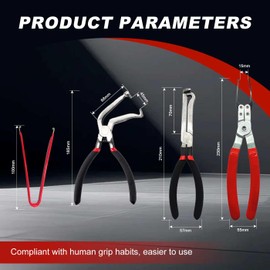 ESCULTORA Electrical Disconnect Pliers, Fuel Line Clip Pliers Relay Puller Plier Made of High-Quality Carbon Steel, Includes in 60° Angle and Straight, Specifically Designed for Push Tab Style Plugs.