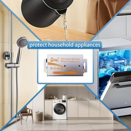 CPTDCL Electronic Water Descaler System, Whole House Salt Free Descaler, Hard Water Conditioner to Reduces Scale Build-Up, for All Kinds of Plumbing Pipes,12V