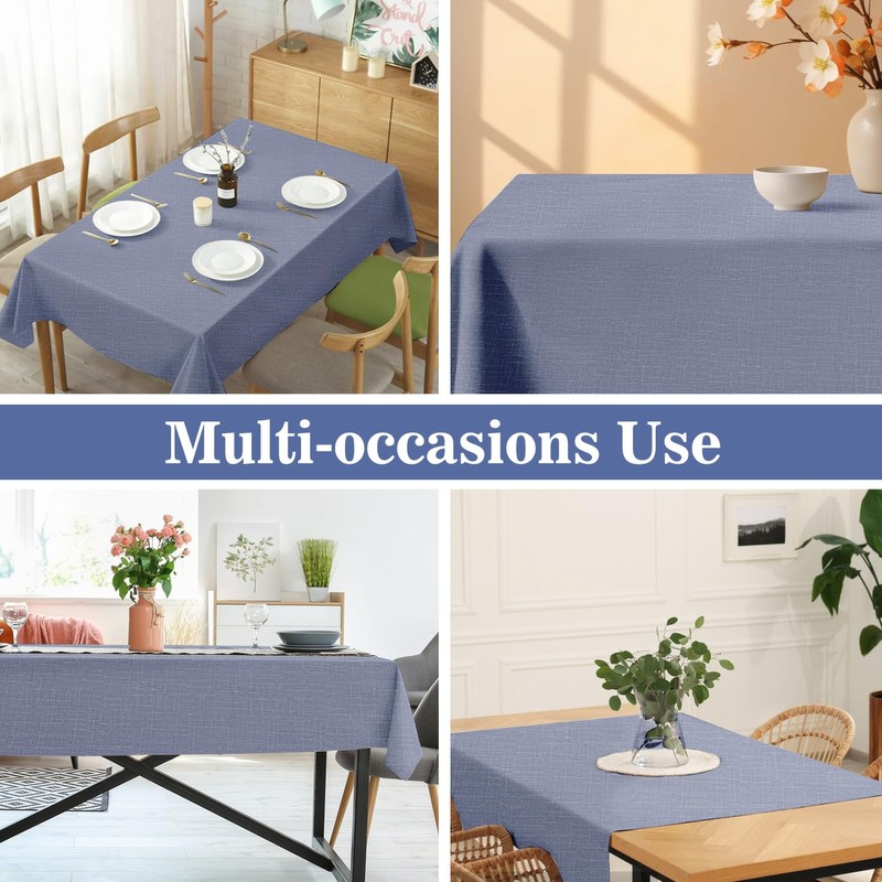 YEAHSEA Rectangle PVC Table Cloth 200x140cm,Waterproof Table Cover Protector Wipe