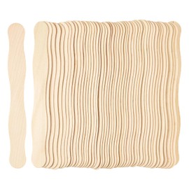 8 inch Fan Handles Wood Wavy Sticks Craft Sticks for DIY Crafting Supplies, Wedding Fans, Large Popsicle (50 Pcs)