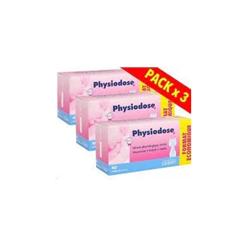 Physiodose Physiological Serum - 3 Boxes of 40 Single Doses