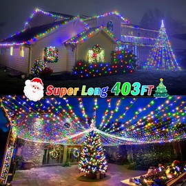 KNONEW 403ft 1000 LED String Lights Outdoor Christmas Lights 8 Modes & Timer Fairy Light Plug in Waterproof LED String Lights for Xmas Yard Tree Wedding Party Holiday Decorations (Multicolor)