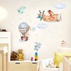 TOARTi Woodland Funny Animals Wall Stickers for Nursery Wall,Airplane Flying