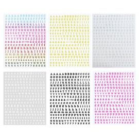 BIAOJANG 6 Sheets Letter Nail Art Sticker Letter Words English Nail Decals Nail Self-Adhesive Sticker 3D Nail Art Decor Letter Nail Art Stickers Decals of