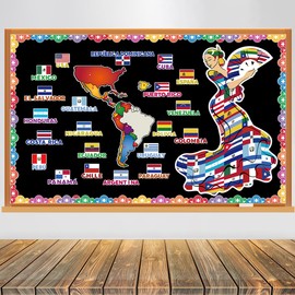 Hispanic Heritage Month Decorations Hispanic Heritage Month Bulletin Board Decorations Latin American Classroom Decor Spanish Flags Cutouts for Spanish Classroom School Party Supplies
