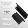Pack of 10 Hidden Cabinet Handles Black, 120 mm Concealed