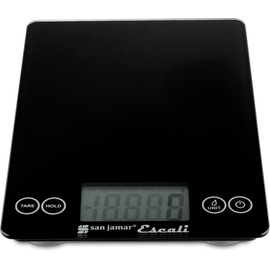 San Jamar Escali Glass Digital Food Scale, Black